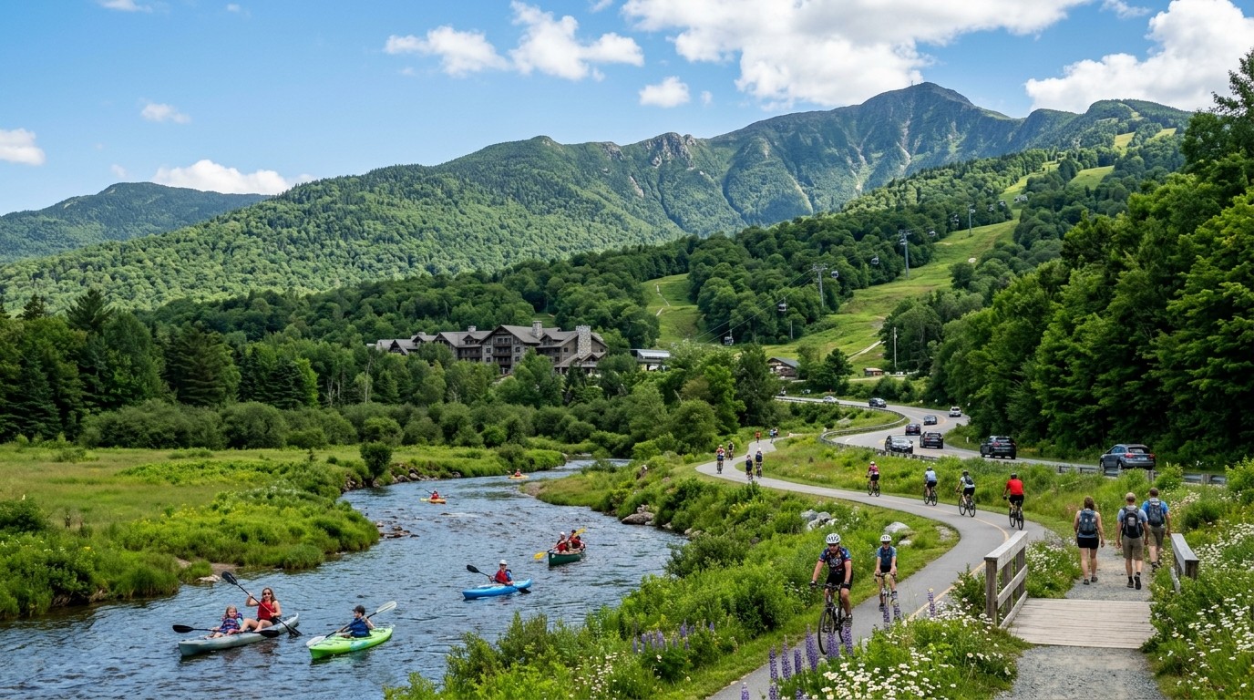 Stowe : mountain scenery with summer activity built in
